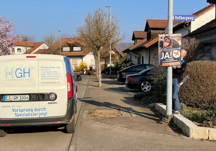 Unsere Plakate hängen